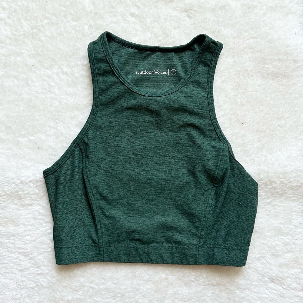 Outdoor Voices Forest Green Athletic Crop Top